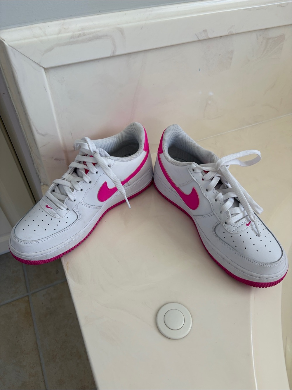 Nike Air Sneakers with Hot Pink Swoosh